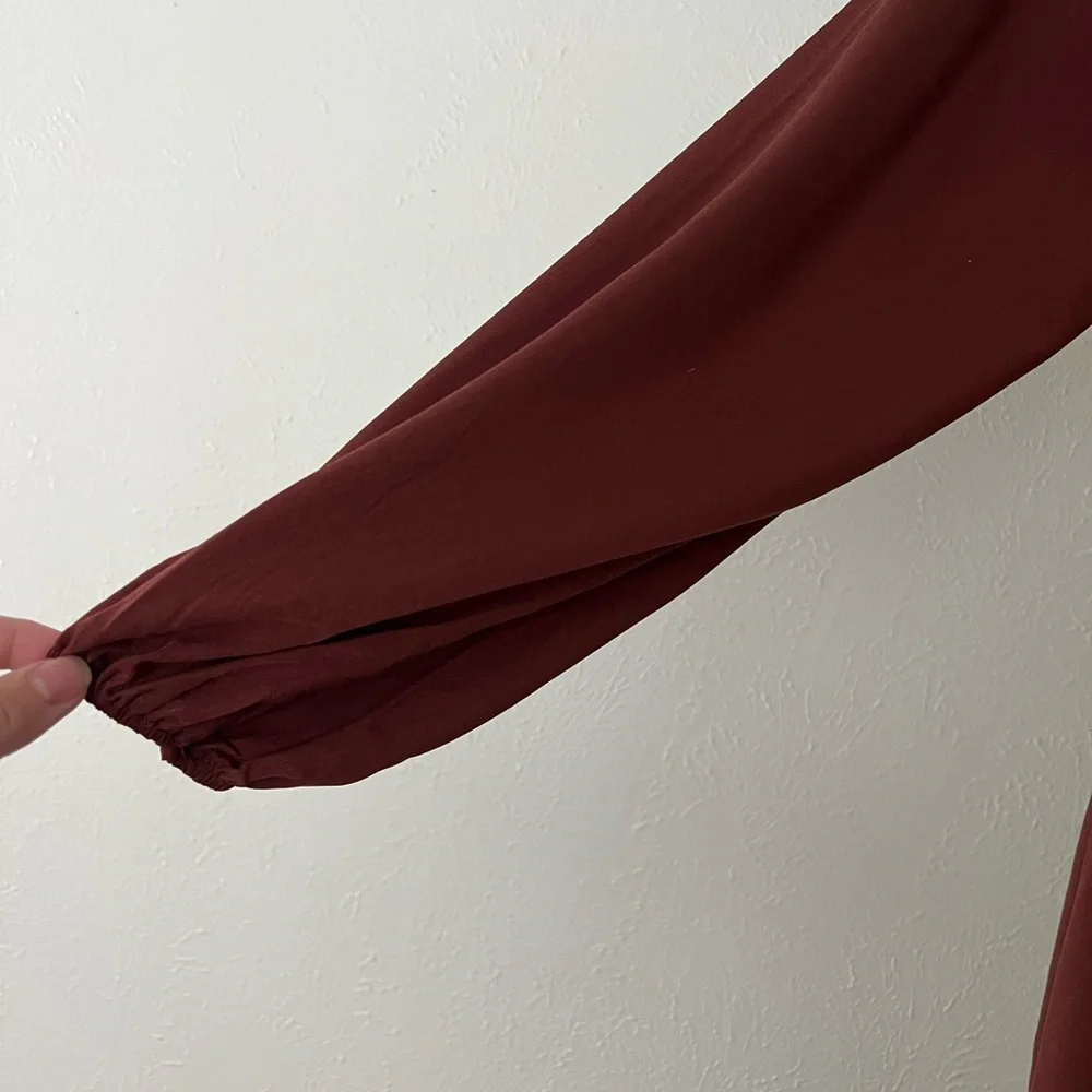 Maroon Ruffle Dress - Picture 3 of 7